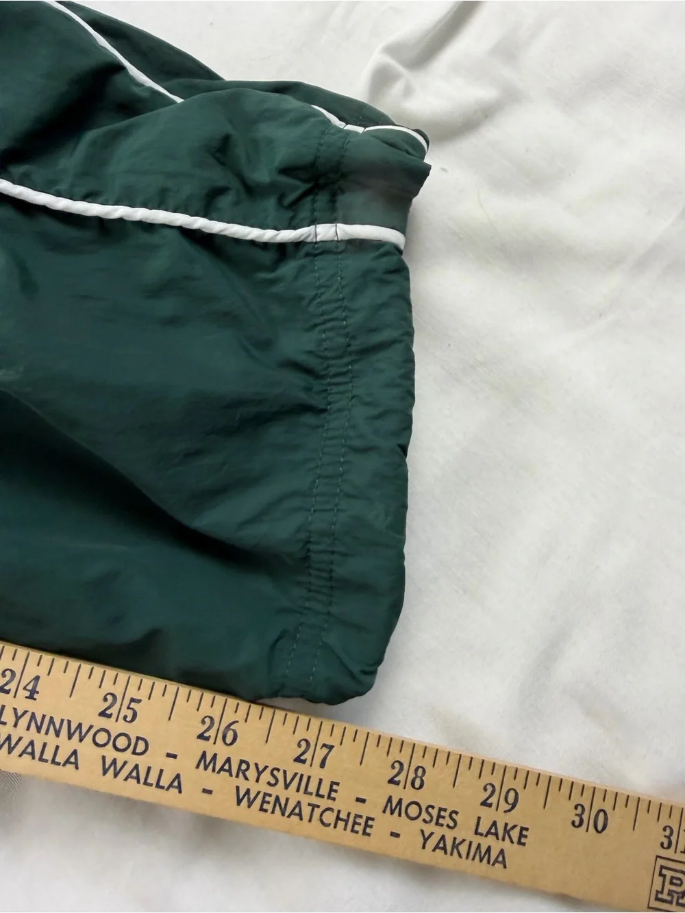 Hollister Green Nylon Windbreaker Track Pants Y2K Piping Parachute XS
